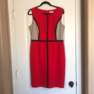 Calvin Klein Knee Length Red Dress